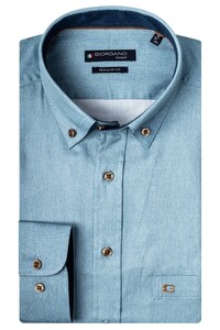 Giordano Ivy Brushed Oxford Button Down Shirt Aqua Blue