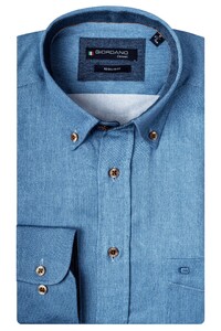 Giordano Ivy Brushed Oxford Button Down Shirt Light Blue