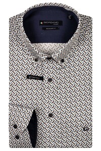 Giordano Ivy Button Down Abstract Graphic Pattern Overhemd Navy-Multi