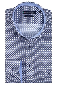 Giordano Ivy Button Down Bird Pattern Overhemd Dark Navy