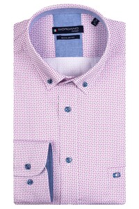 Giordano Ivy Button Down Cotton Satin Mini Pattern Shirt Lilac