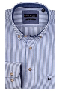 Giordano Ivy Button Down Fancy Soft Washed Classic Stripe Overhemd Licht Blauw