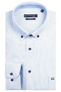 Giordano Ivy Button Down Fine Stripe Shirt Denim Blue