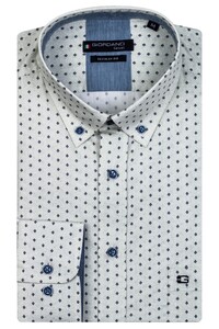 Giordano Ivy Button Down Fine Wave Pattern Diamond Shape Contrast Overhemd Pastel Groen