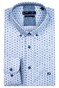 Giordano Ivy Button Down Fine Wave Pattern Diamond Shape Contrast Shirt Light Blue