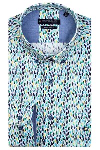 Giordano Ivy Button Down Graphic Colorful Pattern Overhemd Pastel Groen-Multi