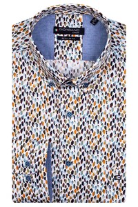 Giordano Ivy Button Down Graphic Colorful Pattern Shirt Olive Green-Multi