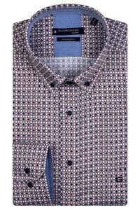 Giordano Ivy Button Down Graphic Flowers Pattern Overhemd Rood