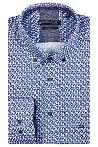 Giordano Ivy Button Down Graphic Pattern Overhemd Paars-Blauw