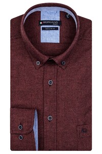 Giordano Ivy Button Down Mini Pied de Poule Overhemd Rood