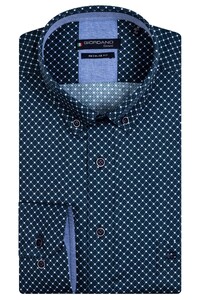Giordano Ivy Button Down Multi Dots Micro Fantasy Pattern Overhemd Donker Groen