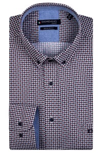 Giordano Ivy Button Down Multi Dots Micro Fantasy Pattern Overhemd Paars