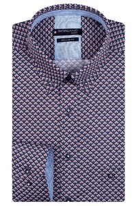 Giordano Ivy Button Down Multi Fantasy Triangle Pattern Overhemd Rood