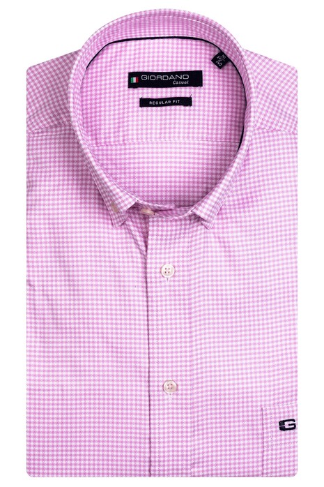 Giordano Ivy Button Down Oxford Check Shirt Pink