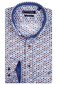 Giordano Ivy Button Down Pebbles Contrast Overhemd Donker Bruin