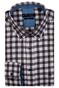 Giordano Ivy Button Down Small Brushed Check Overhemd Donker Bruin