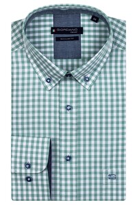 Giordano Ivy Button Down Small Check Overhemd Pastel Groen