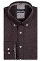 Giordano Ivy Button Down Two Tone Brushed Twill Cotton Wool Overhemd Donker Bruin