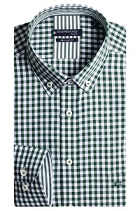 Giordano Ivy Button Down Two Tone Check Overhemd Olive