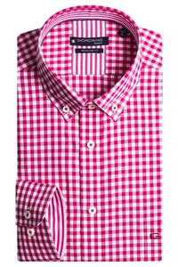 Giordano Ivy Button Down Two Tone Check Overhemd Roze