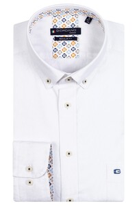 Giordano Ivy Button Down Two-Tone Oxford Overhemd Wit