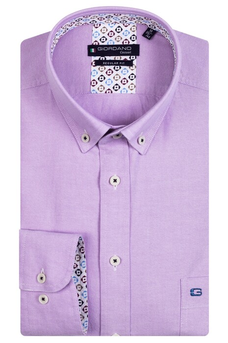 Giordano Ivy Button Down Two-Tone Oxford Shirt Lilac