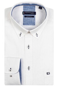Giordano Ivy Button Down Two-Tone Plain Slub Shirt White
