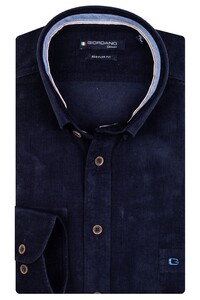 Giordano Ivy Button Down Uni Fine Ribcord Overhemd Dark Navy