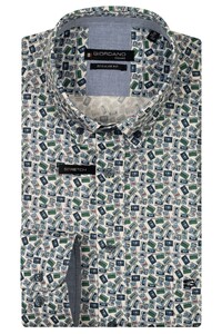 Giordano Ivy Casette Tape Fantasy Pattern Button Down Overhemd Appel