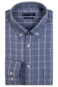 Giordano Ivy Check Two Sided Brushed Twill Overhemd Navy
