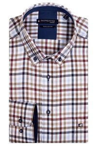 Giordano Ivy Classic Multicolor Check Shirt Light Blue-Brown