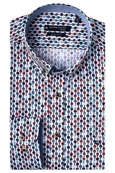 Giordano Ivy Colored Multi Dots Overhemd Rood