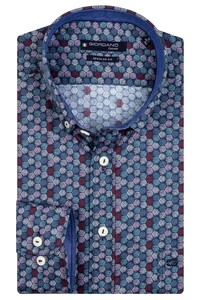 Giordano Ivy Colorful Pattern Shirt Dark Navy