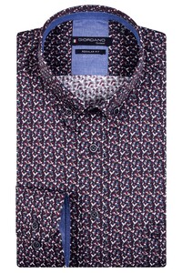Giordano Ivy Colorful Rectangles Shirt Red
