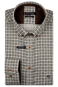 Giordano Ivy Fantasy Graphic Pattern Satin Stretch Button-Down Shirt Green-Multi