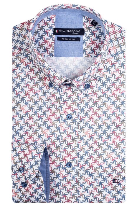 Giordano Ivy Fantasy Interlocking Chains Shirt Red-Blue