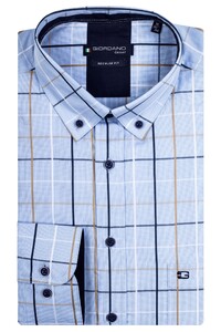 Giordano Ivy Fil à Fil Check Shirt Light Blue