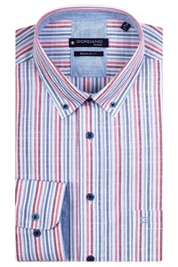 Giordano Ivy Fine Multicolor Stripes Overhemd Rood-Blauw