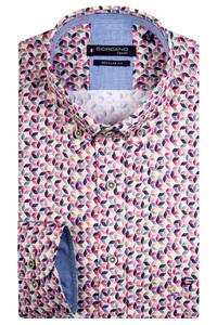 Giordano Ivy Gradient Flowers Pattern Overhemd Rood-Multi