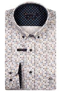 Giordano Ivy Graphic Circles Button-Down Satin Strech Overhemd Navy-Multi