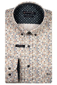 Giordano Ivy Graphic Circles Button-Down Satin Strech Shirt Green-Multi