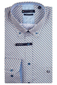 Giordano Ivy Graphic Circles Pattern Overhemd Oranje-Blauw