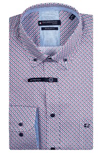 Giordano Ivy Graphic Circles Pattern Overhemd Rood-Blauw