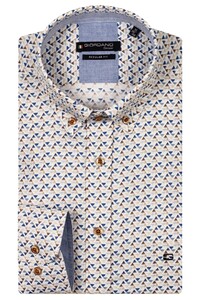 Giordano Ivy Graphic Triangle Pattern Button Down Overhemd Navy-Multi