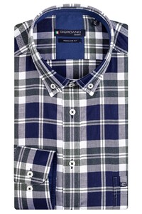 Giordano Ivy Herringbone Multi Check Shirt Green-Navy