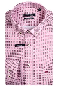 Giordano Ivy Interlock Mini Diamond Pattern Overhemd Rood