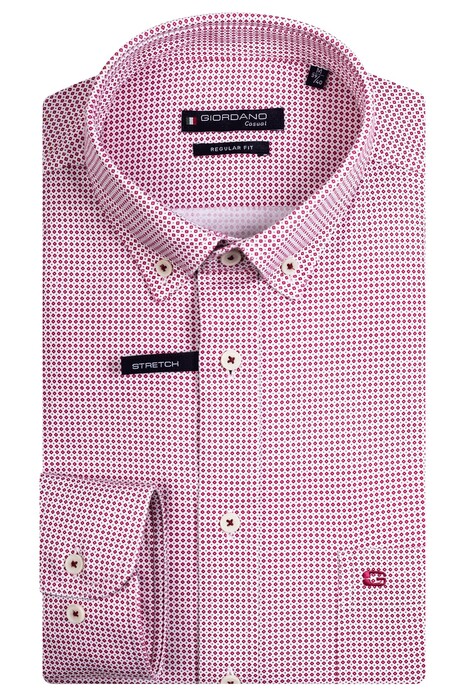 Giordano Ivy Interlock Mini Diamond Pattern Overhemd Rood