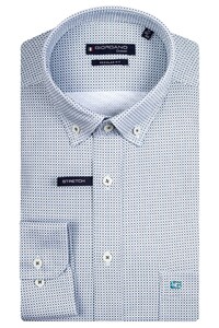 Giordano Ivy Interlock Mini Diamond Pattern Shirt Navy