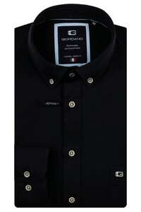 Giordano Ivy Jersey Liquid Cotton Button-Down Overhemd Navy
