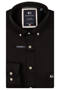 Giordano Ivy Jersey Liquid Cotton Button-Down Overhemd Zwart